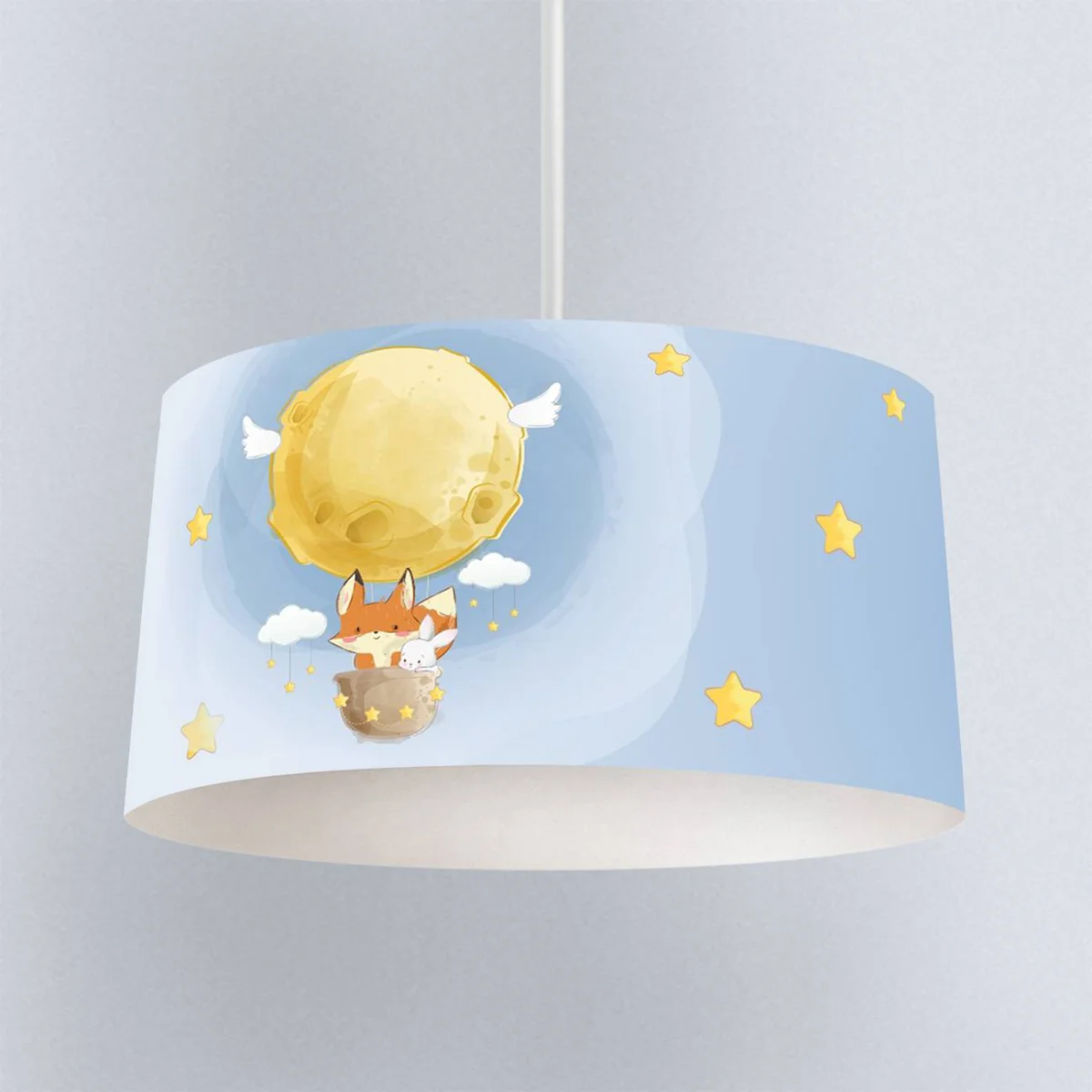 Uzay, Hayvanlar Sarkıt Avize | Mavi yıldız, bulut Desenli