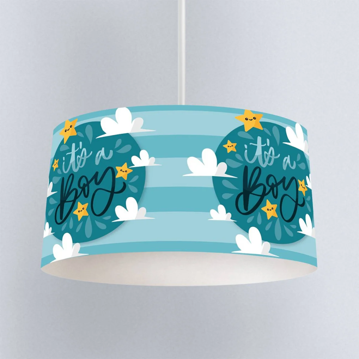 Yıldızlar ve Bulutlar Sarkıt Avize | Mavi Yıldız, bulut Desenli