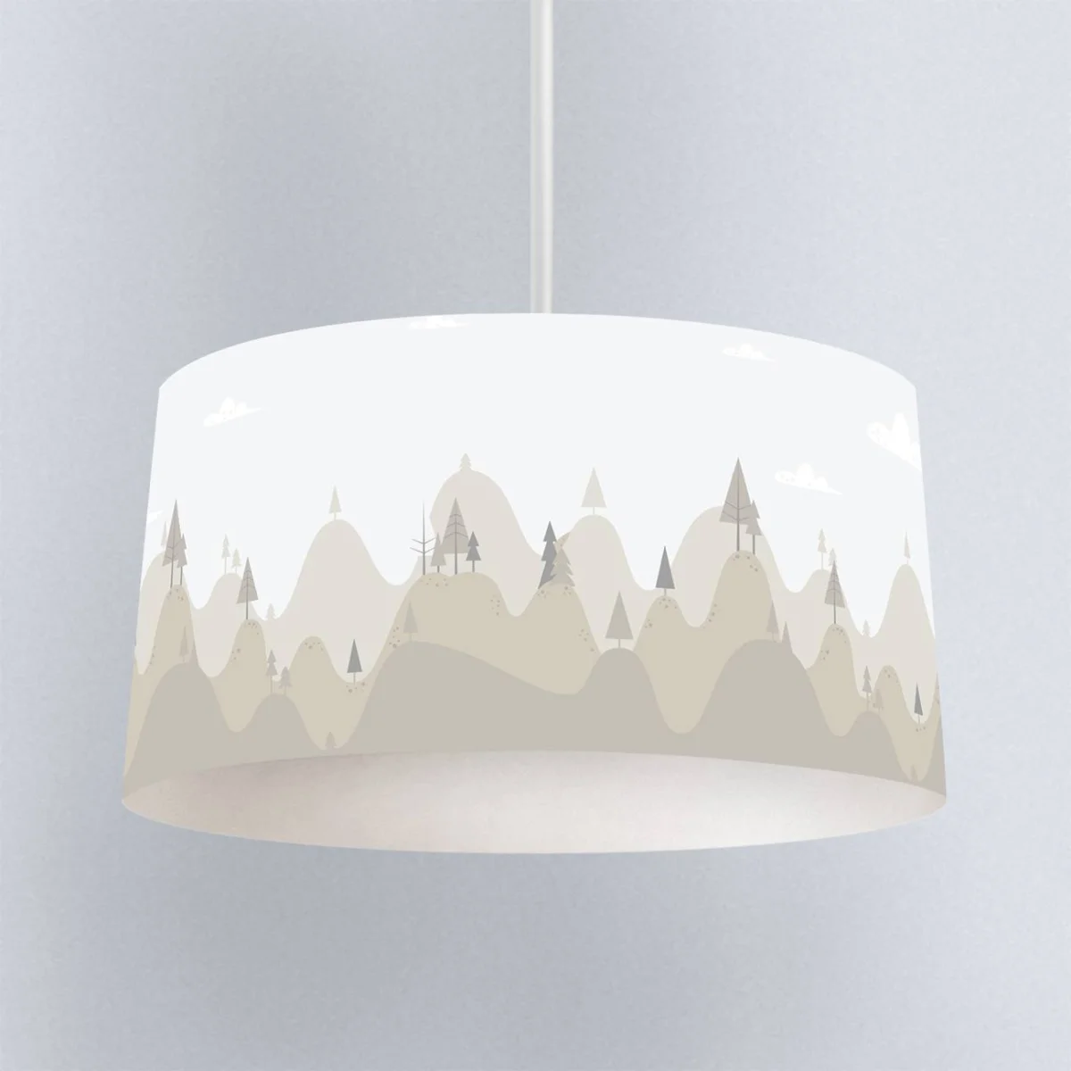 Doğa, Orman, Dağlar Sarkıt Avize | Beyaz tepeler, ağaçlar Desenli