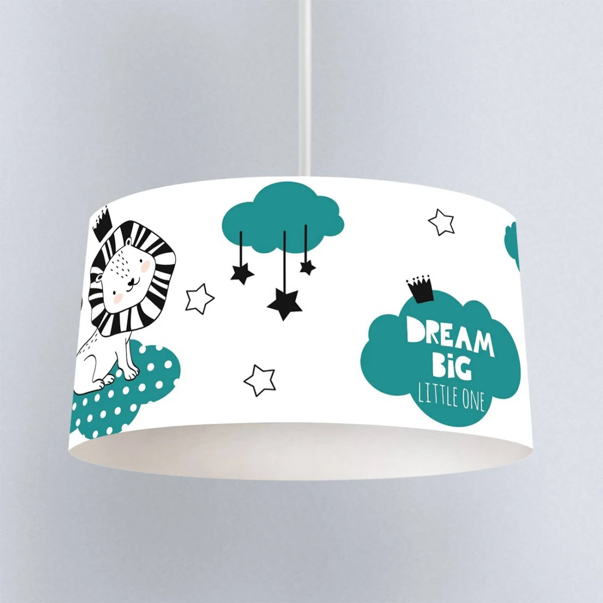 Aslan Sarkıt Avize | Beyaz bulutlar, yıldızlar Desenli