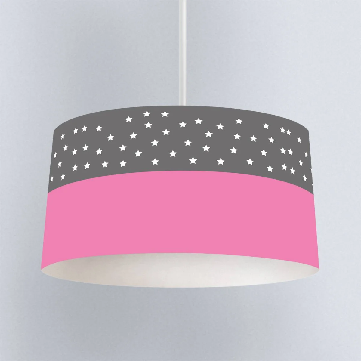 Yıldız Sarkıt Avize | Pembe Gri kısımda beyaz yıldızlar Desenli