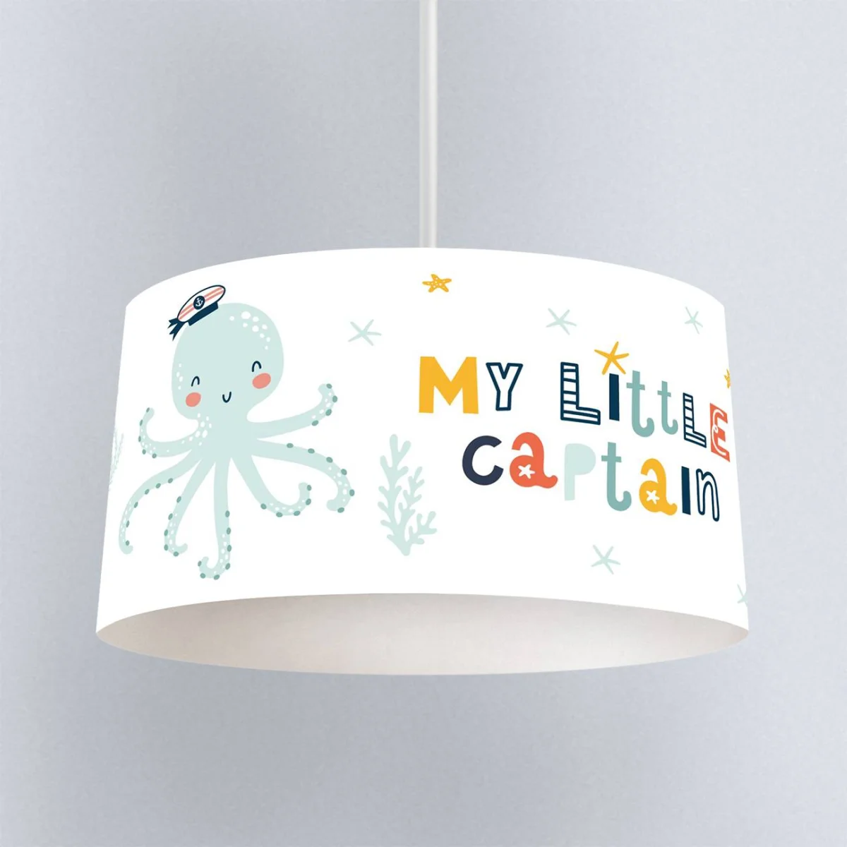 Ahtapot Sarkıt Avize | Beyaz yelkenli, deniz yıldızı Desenli