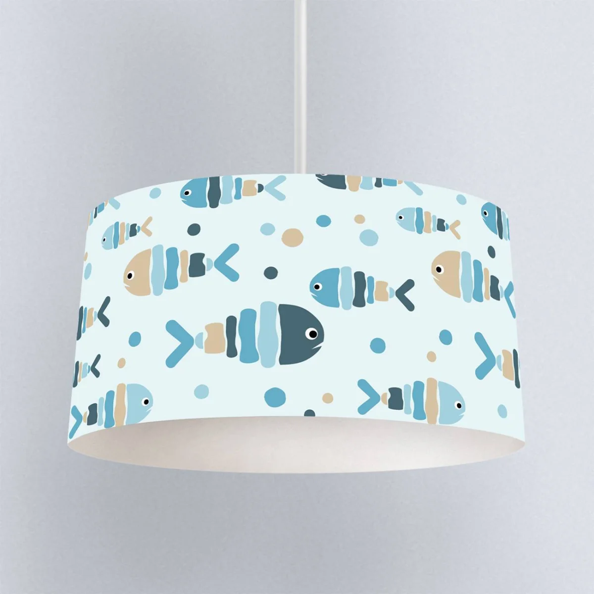 Balık Sarkıt Avize | Mavi renkli noktalar Desenli