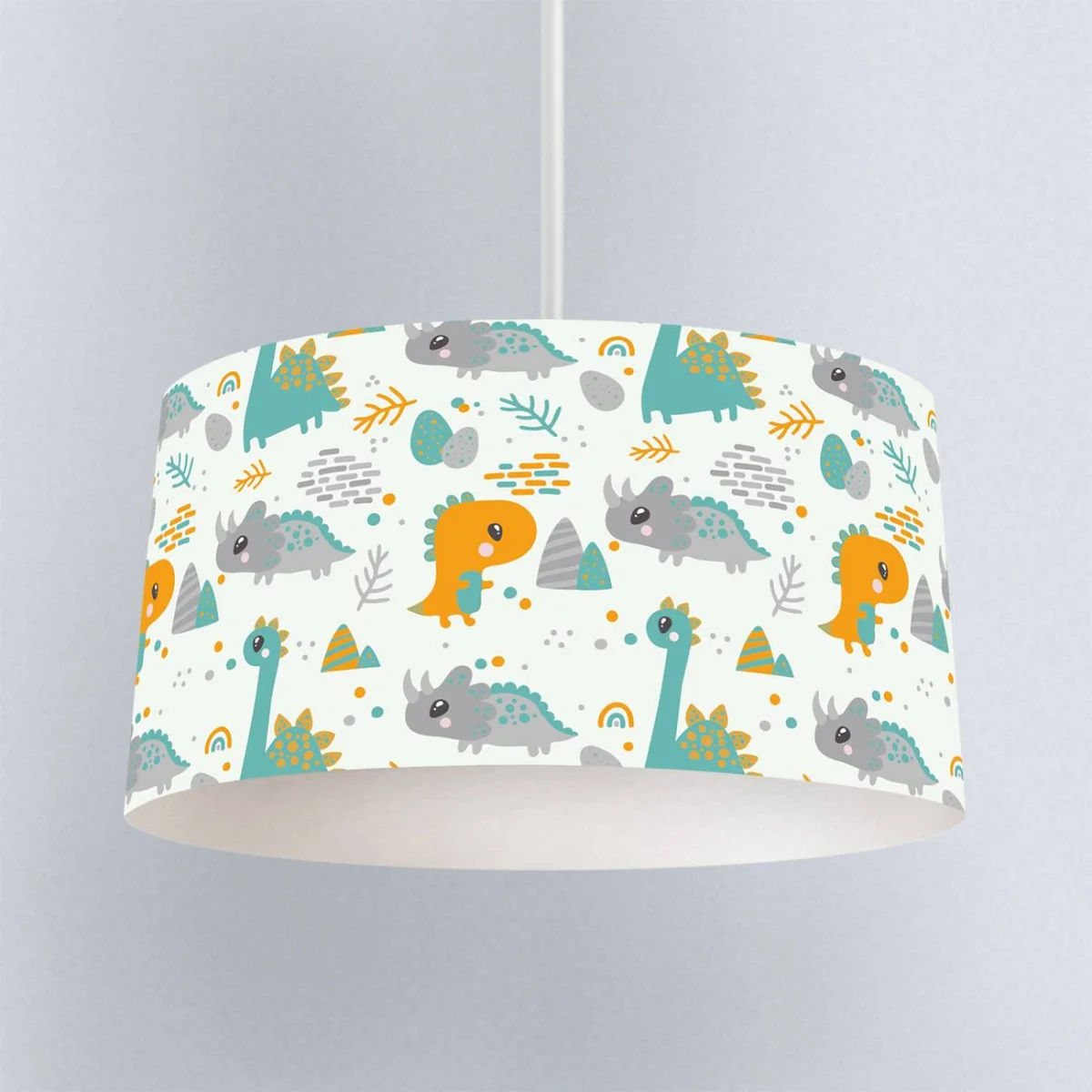 Dinozorlar Sarkıt Avize | Beyaz yaprak, yumurta Desenli