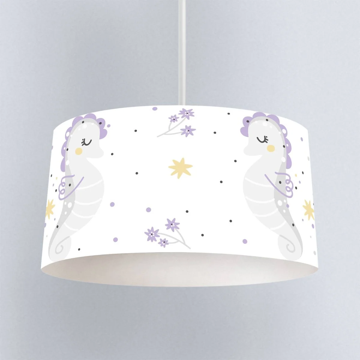 Deniz hayvanları Sarkıt Avize | Beyaz yıldız, çiçek Desenli