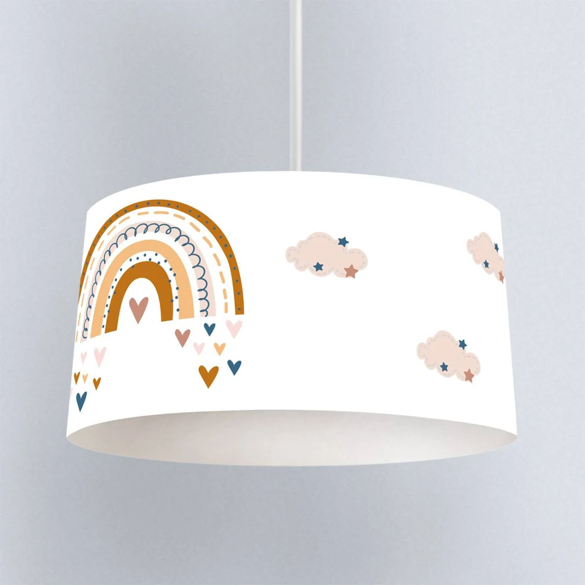 Gökkuşağı Sarkıt Avize | Beyaz gökkuşağı, bulutlar Desenli