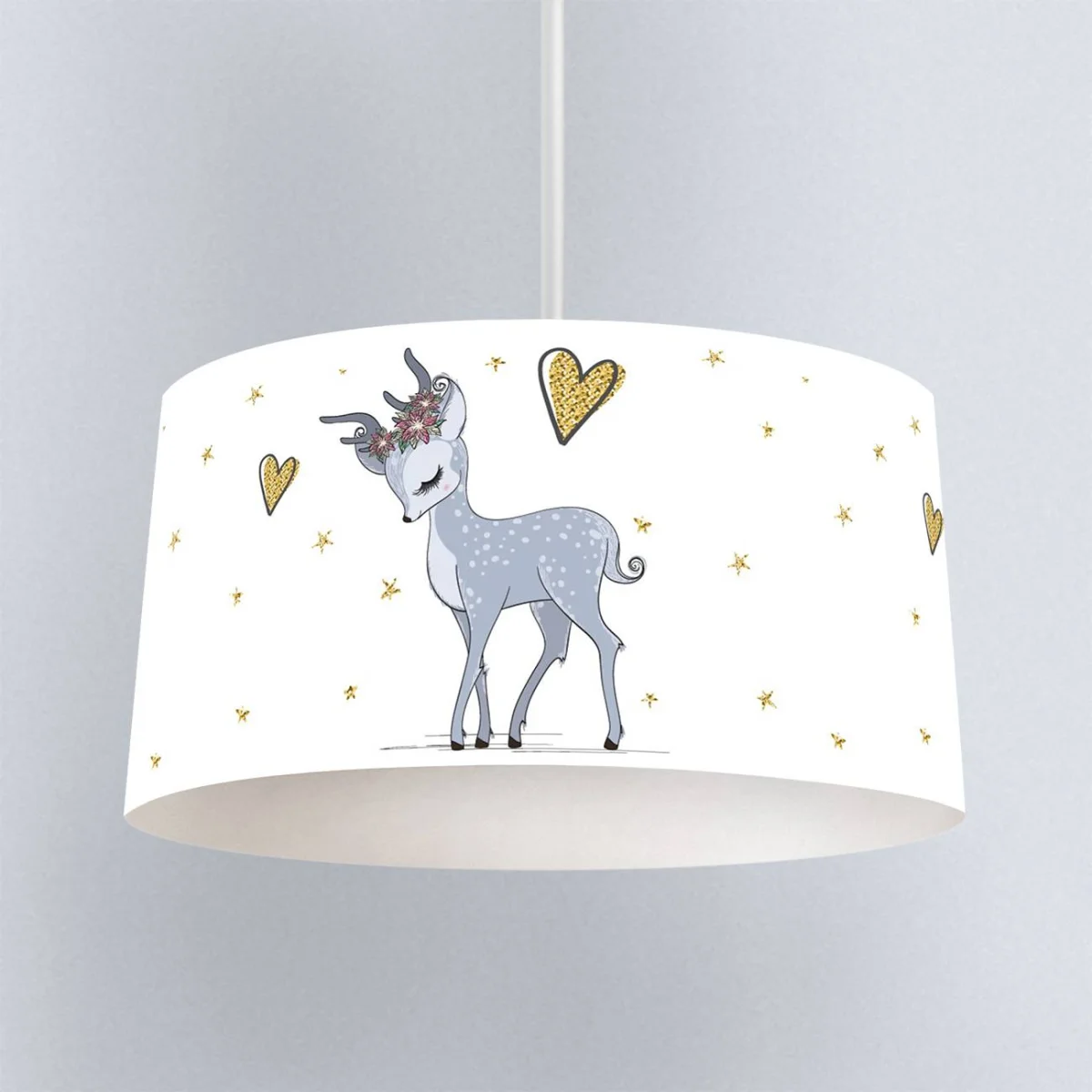 Geyik Sarkıt Avize | Beyaz çiçek, yıldız Desenli