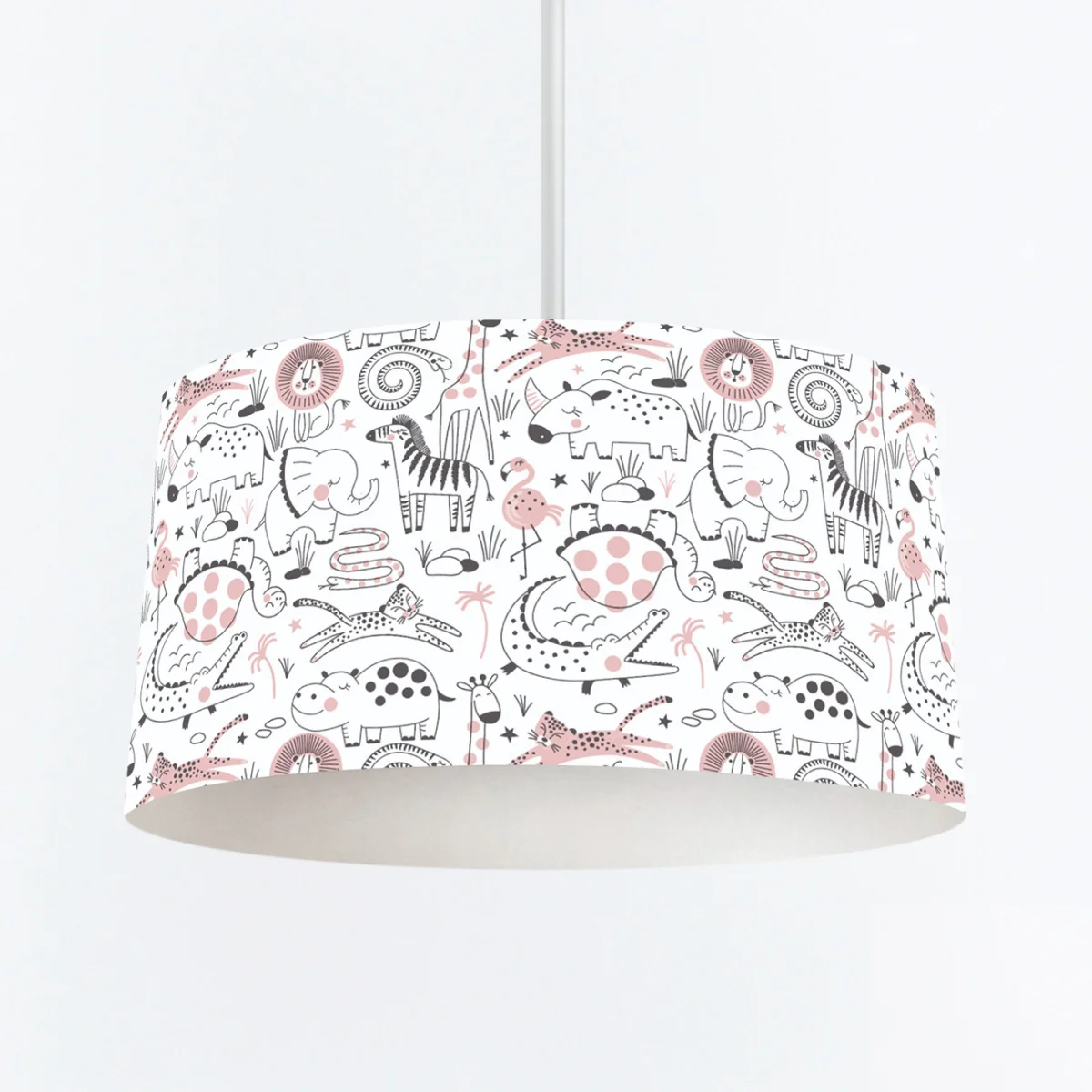 Orman Hayvanları Sarkıt Avize | Beyaz yıldız, bitki Desenli