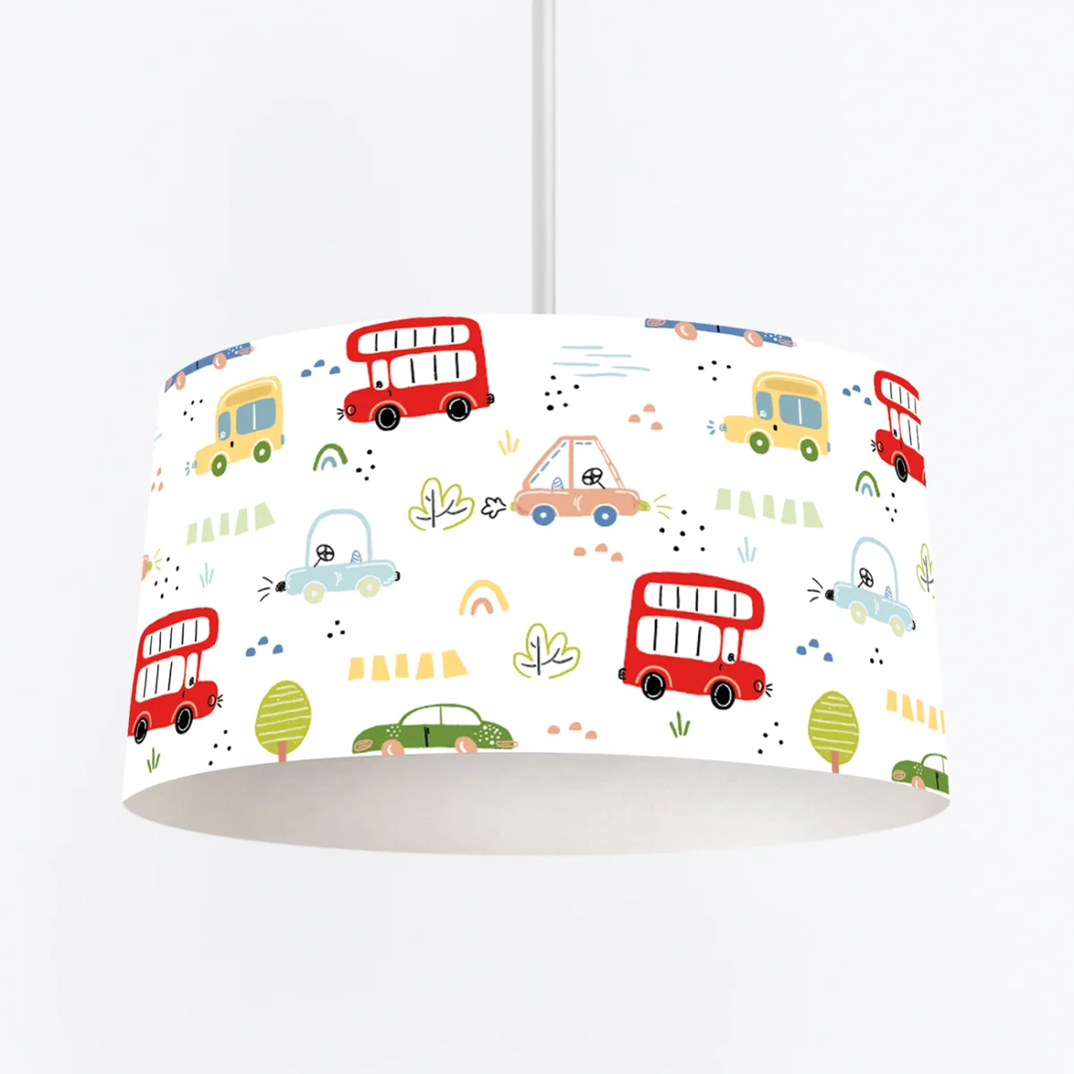 Arabalar Sarkıt Avize | Beyaz gökkuşağı, bulut Desenli