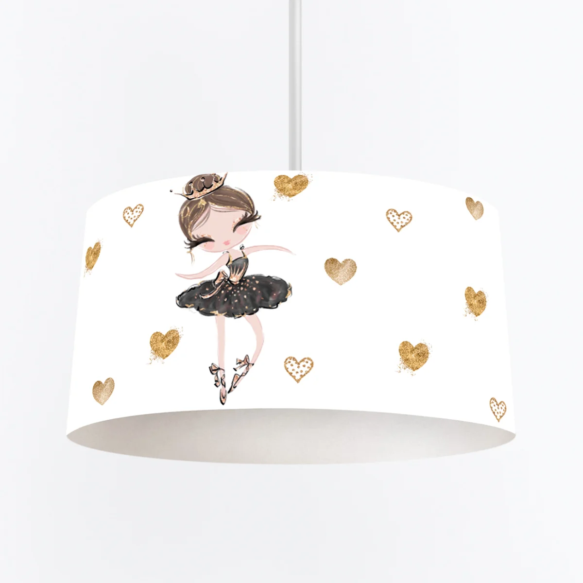 Balerin Sarkıt Avize | Beyaz Altın kalpler Desenli