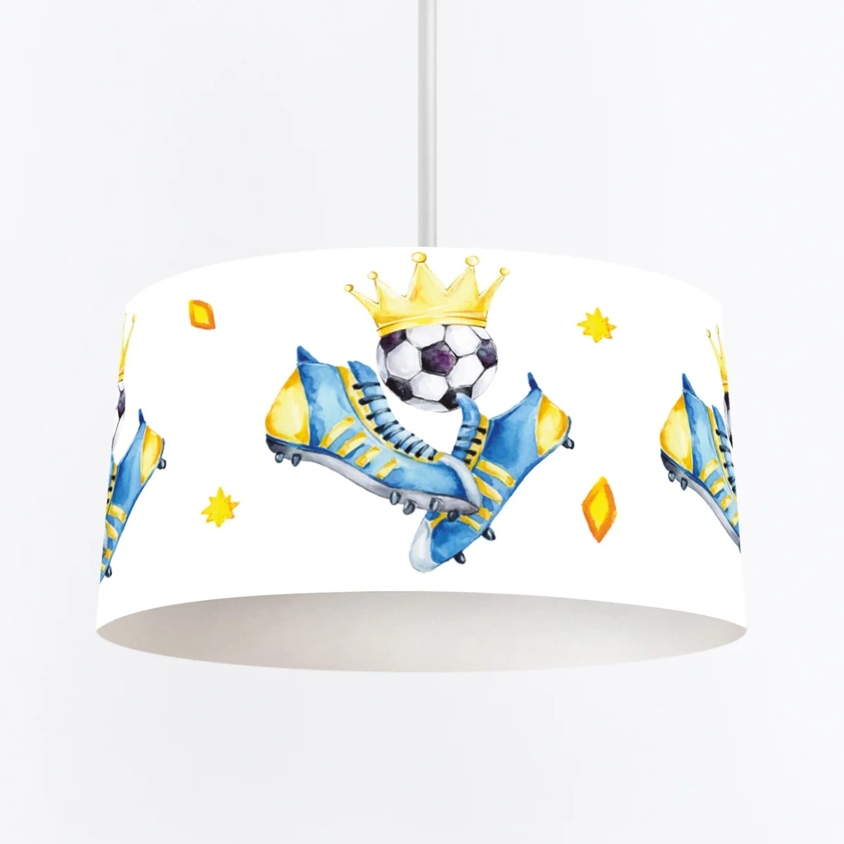 Futbol Kral Sarkıt Avize | Beyaz yıldız, elmas şekiller Desenli