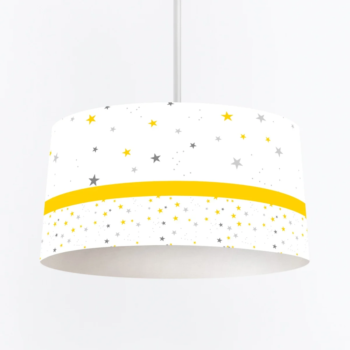 Yıldızlar Sarkıt Avize | Beyaz sarı ve gri yıldızlar, puantiye Desenli