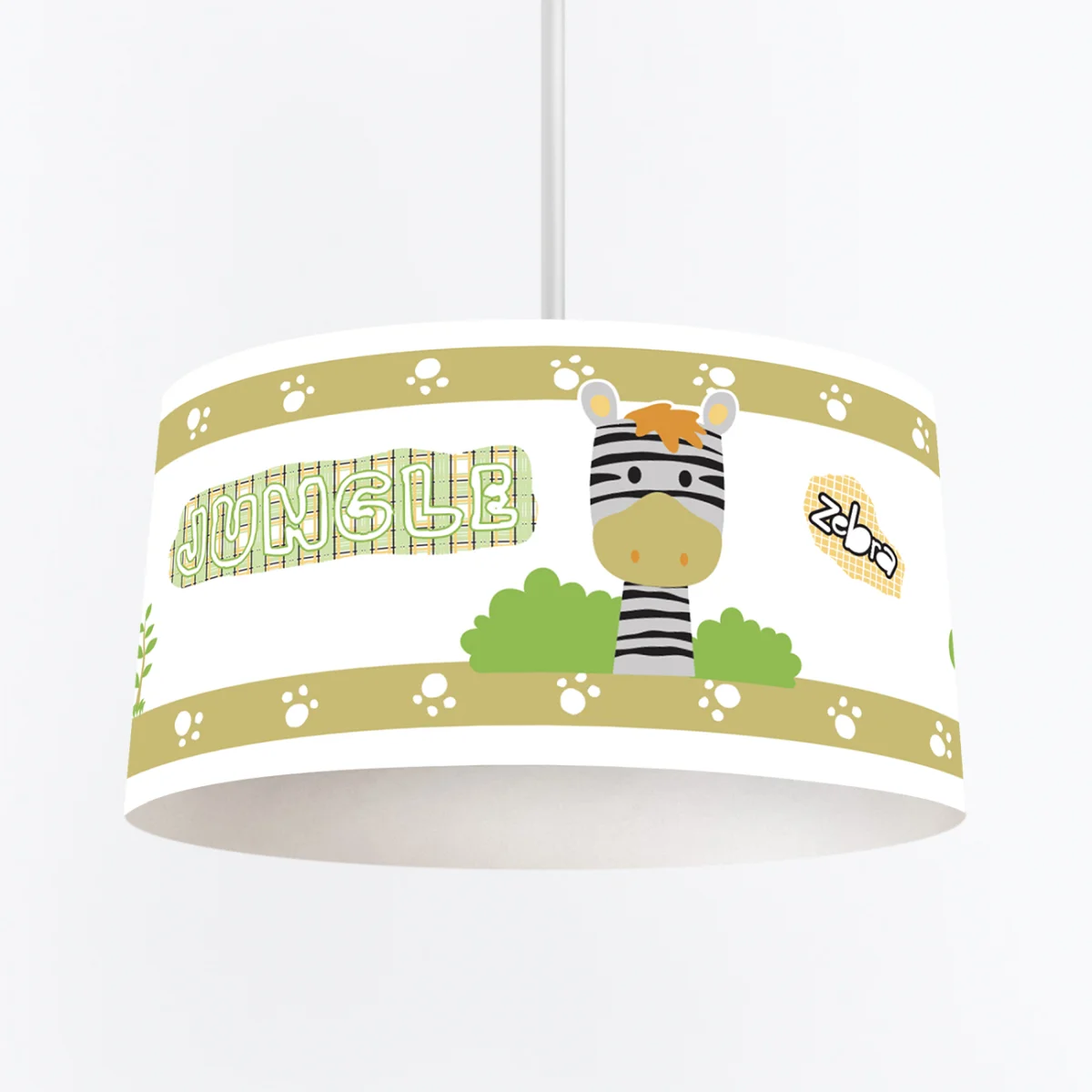 Orman Hayvanları Sarkıt Avize | Beyaz ağaçlar, patiler Desenli