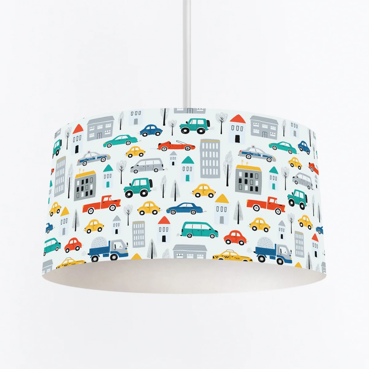 Balonlar ve Kalpler Sarkıt Avize | Beyaz Pembe ve mavi balonlar, pembe ve mavi kalpler Desenli