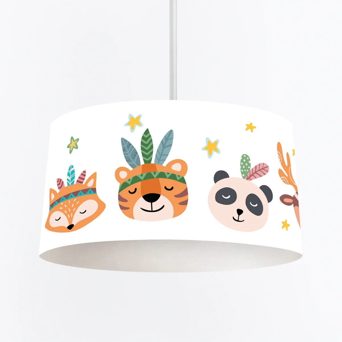 Araç Sarkıt Avize | Beyaz güneş, ağaçlar Desenli