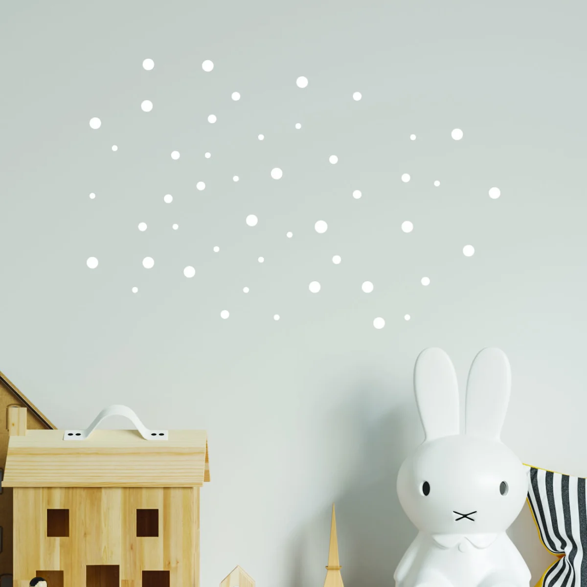 Kar Duvar Sticker | Beyaz noktalar Desenli