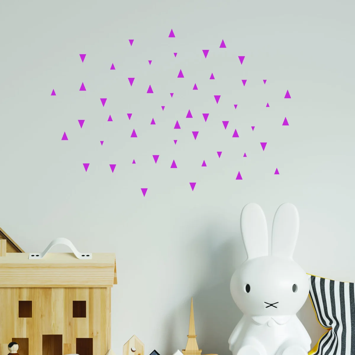 Üçgenler Duvar Sticker | Pembe yok Desenli