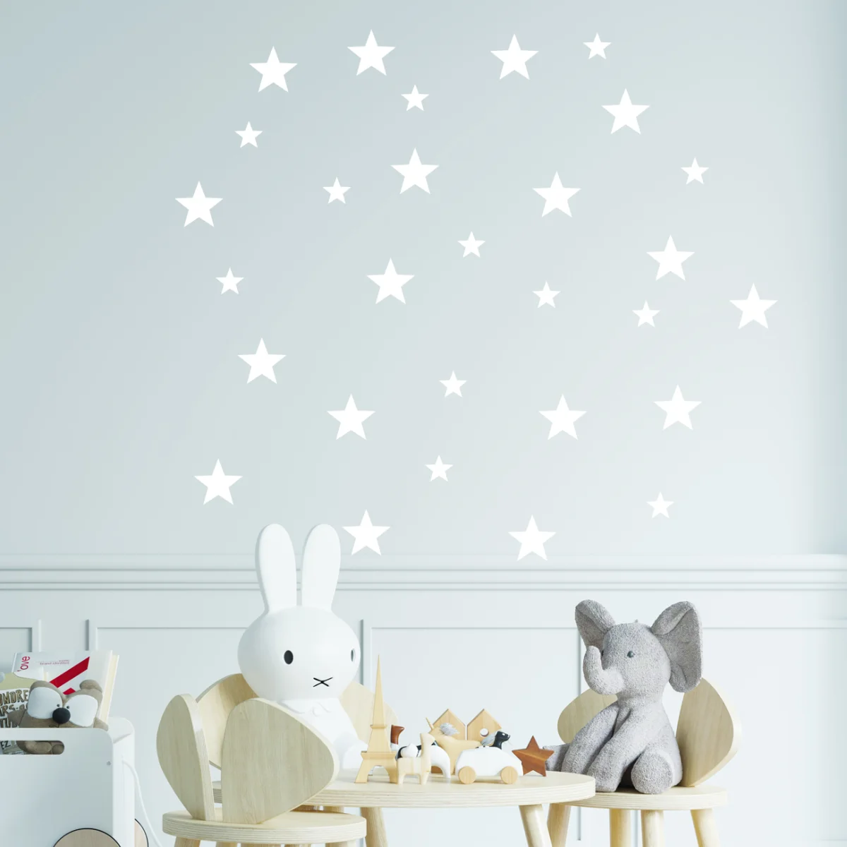 Yıldız Duvar Sticker | Gri Yıldızlar Desenli