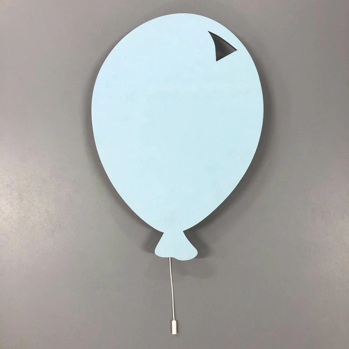 Balon Tasarım Avize | Açık Mavi Siyah üçgen detay, beyaz ip Desenli