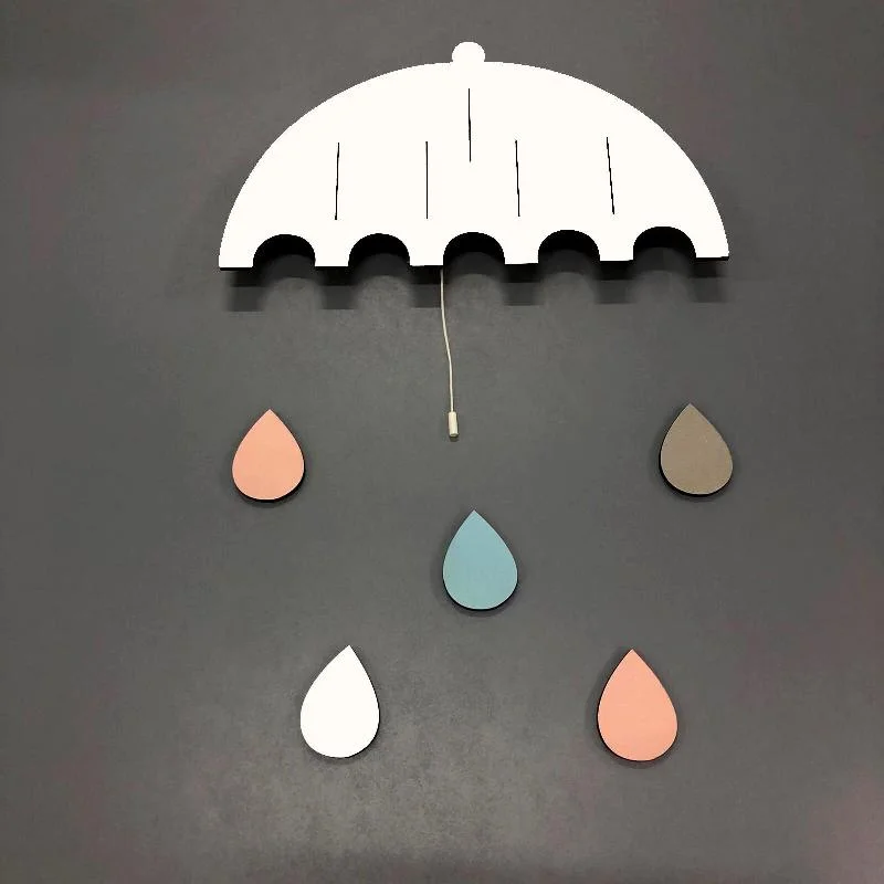 Yağmur Tasarım Avize | Beyaz Renkli yağmur damlaları Desenli