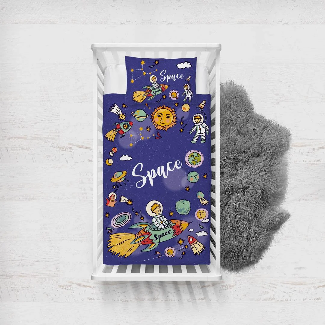 Uzay Yatak Örtüsü ve Pike | Mavi yıldız, gezegen Desenli