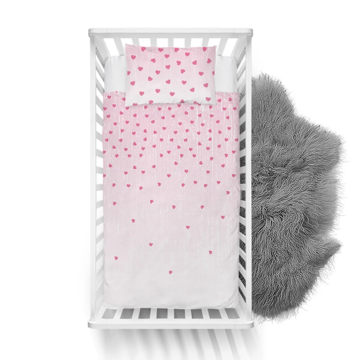 Kalpler Yatak Örtüsü ve Pike | Pembe Geçişli zemin, hafif yıpranmış doku Desenli