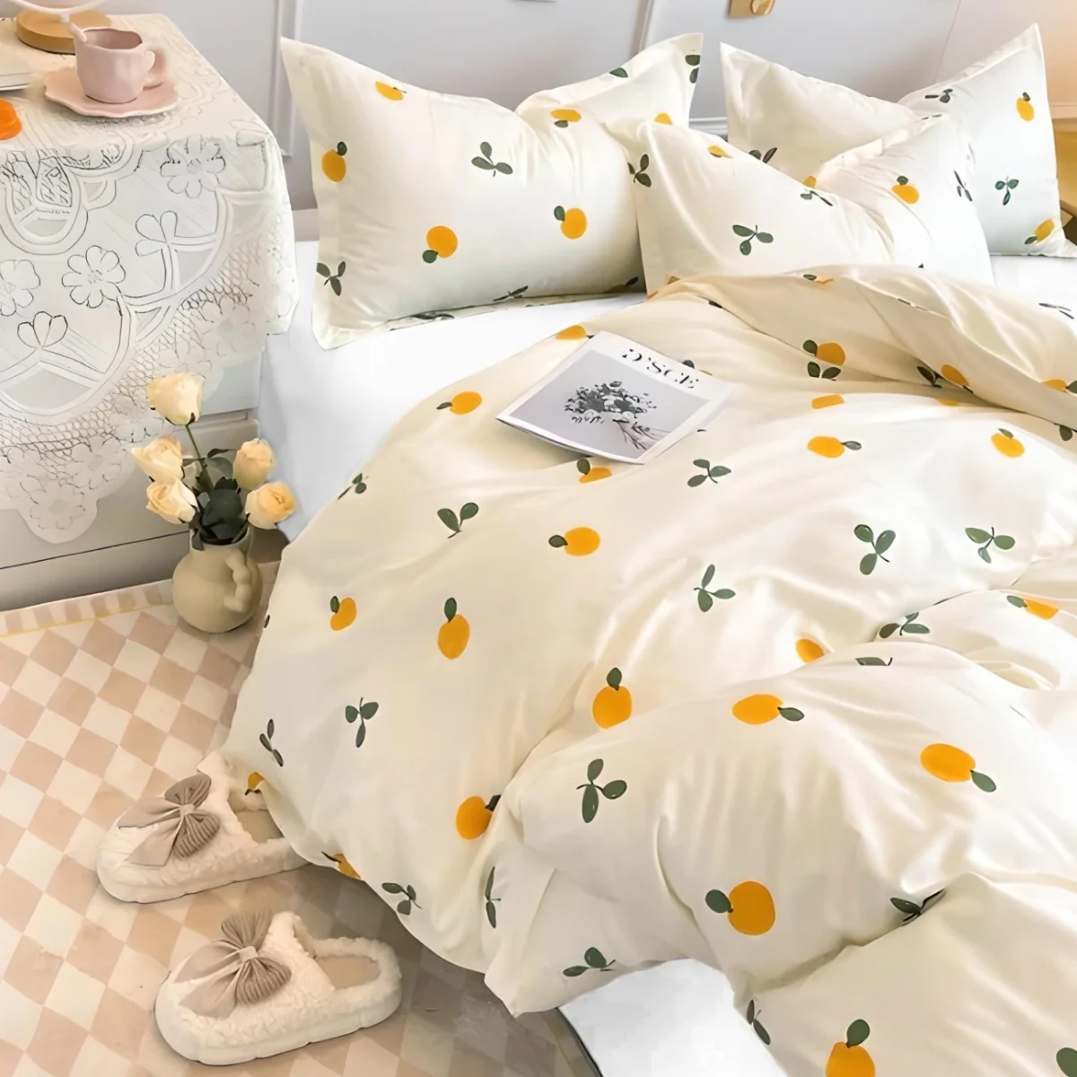 İş Makineleri ve Şantiye Hayvanları Çift/Tek Nevresim | Beyaz iş makineleri, sevimli hayvanlar De...