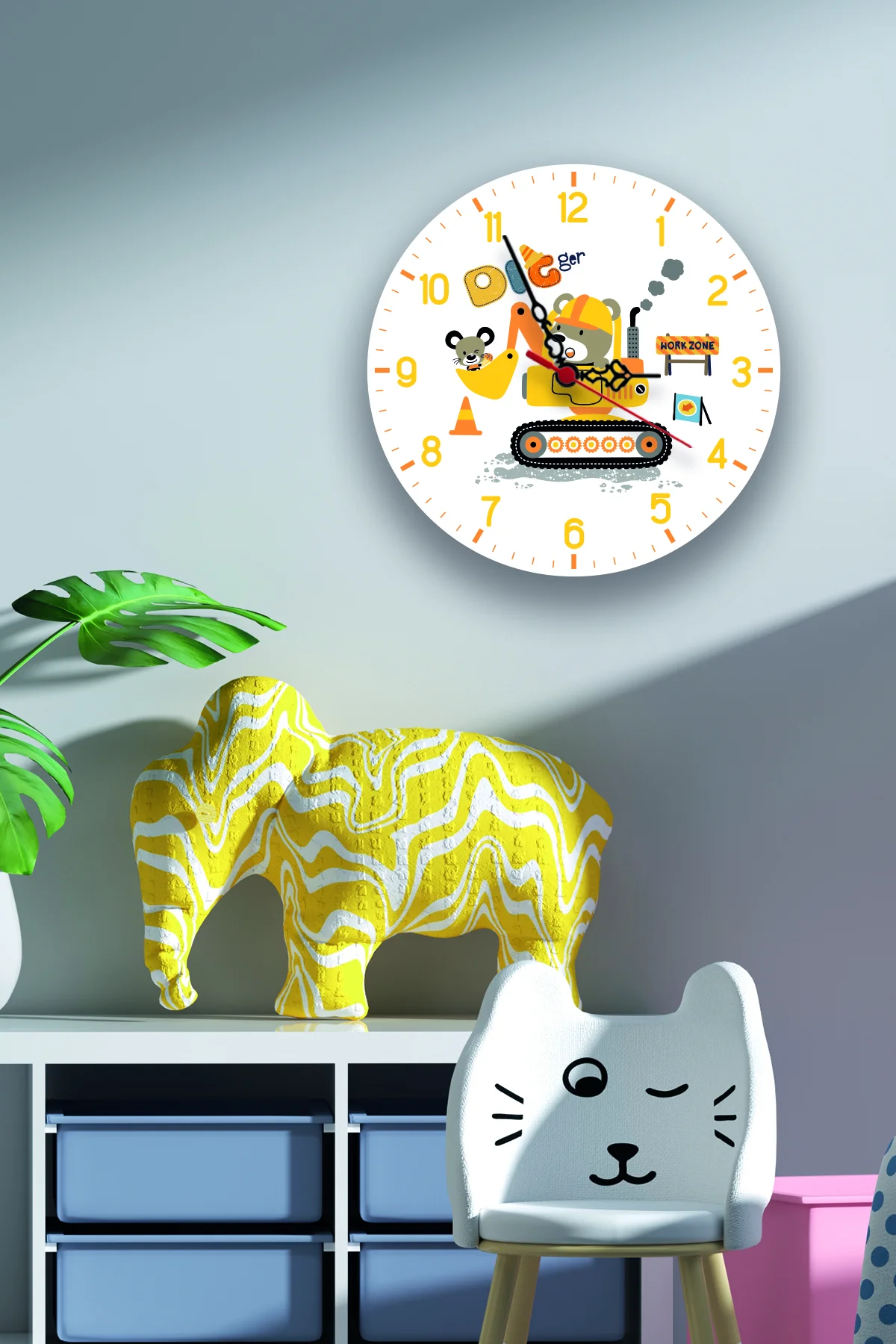 Küçük Prens, tilki, gül Duvar Saati | Mavi Yıldızlar, gezegen Desenli