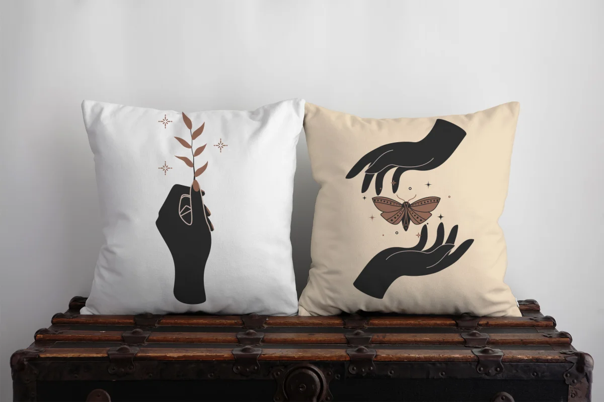 Go-kart yarışı İkili Kırlent | Gri Yarış pisti, ağaçlar Desenli