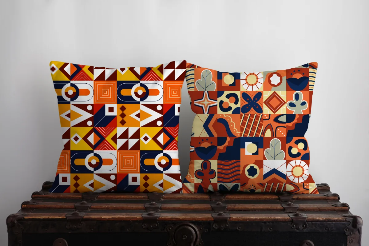 Balerin kız ve tavşan İkili Kırlent | Beyaz Yatay gri çizgiler, pembe tütü ve kurdele Desenli