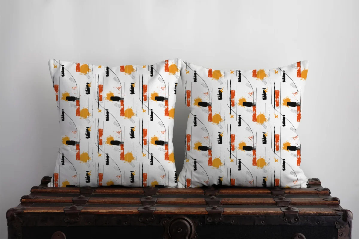 Orman Hayvanları İkili Kırlent | Açık Mavi Küçük puantiyeler, konuşma balonları Desenli