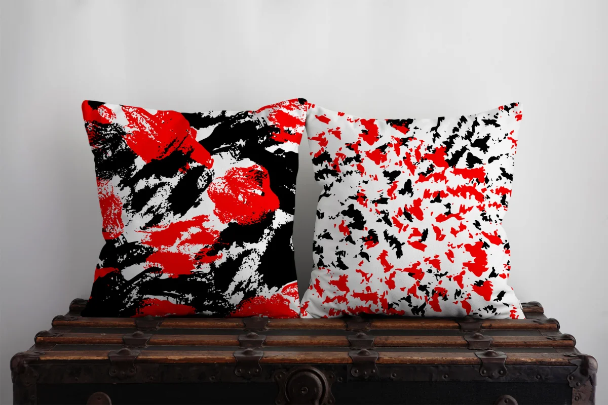 Denizci Ayı İkili Kırlent | Beyaz balık, yıldız Desenli