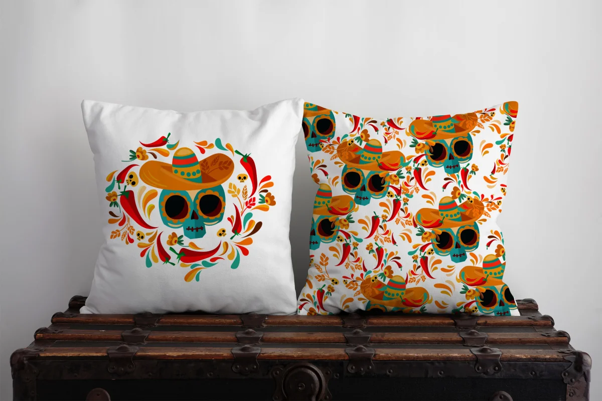 Uyuyan Fil, Ay İkili Kırlent | Beyaz yıldızlar, ay Desenli