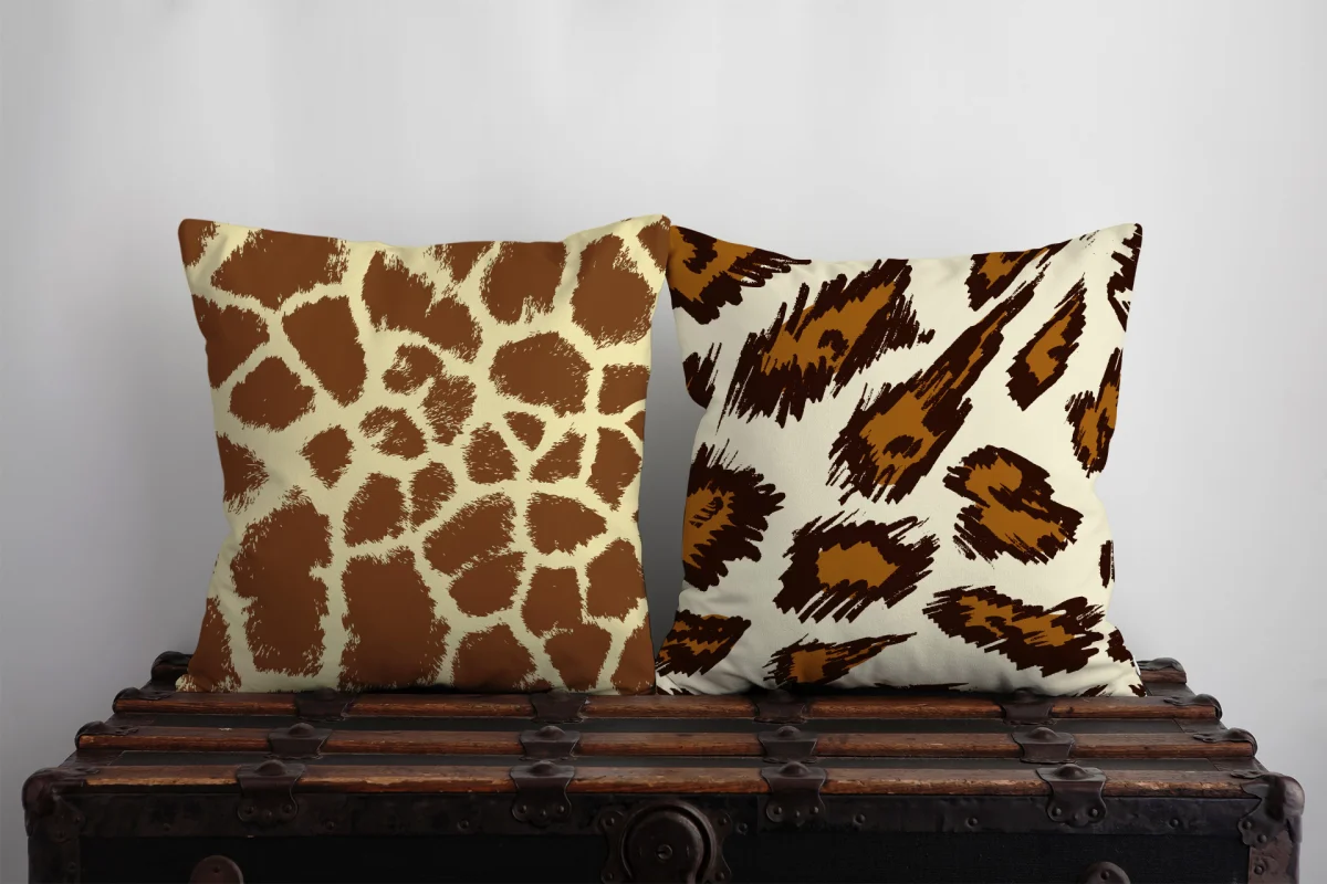 Unicorn İkili Kırlent | Pembe Unicorn, çiçekler Desenli