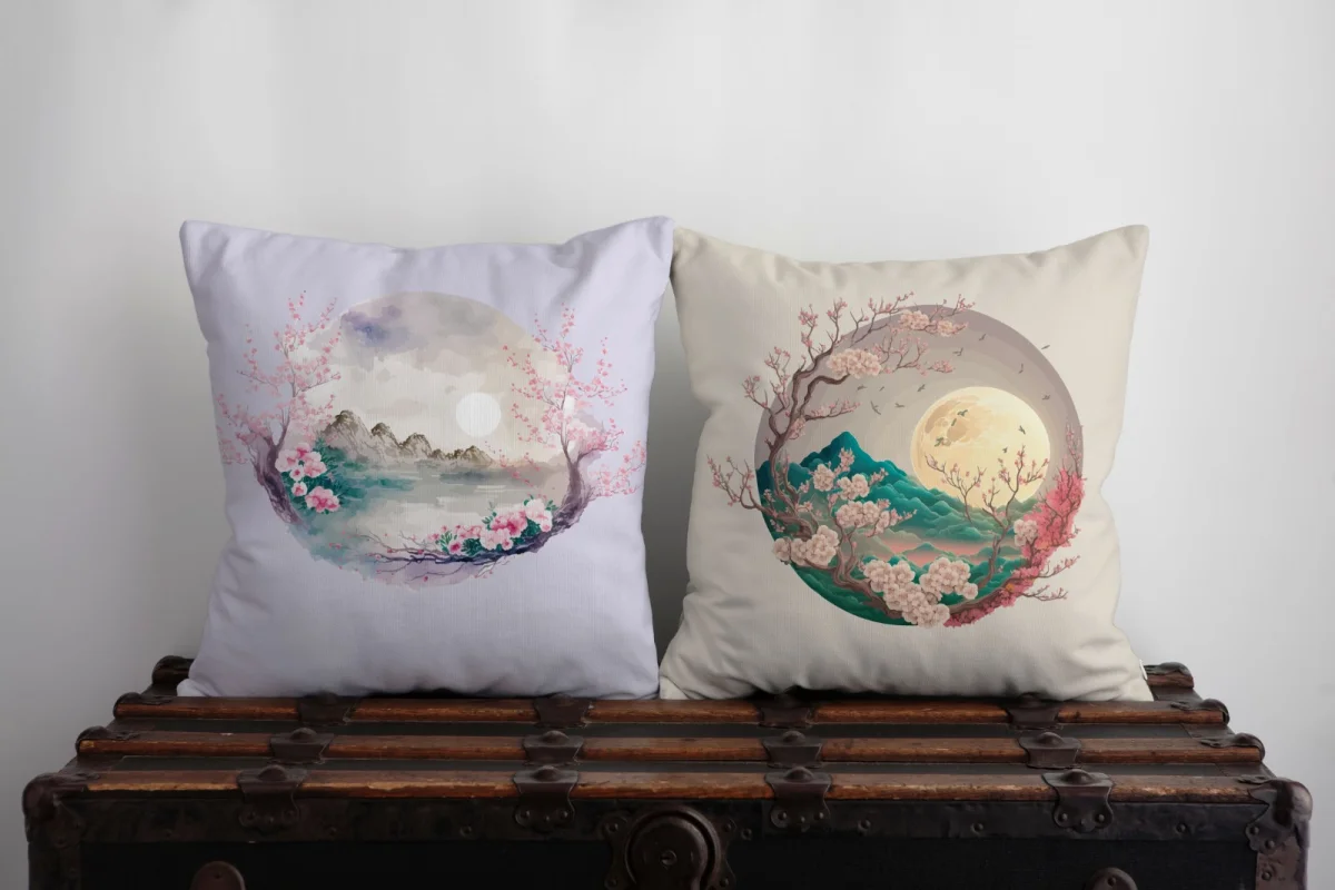 Filler İkili Kırlent | Pembe Kalpler, yıldızlar Desenli