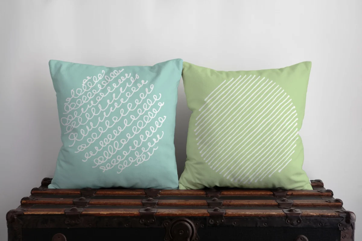 Fil İkili Kırlent | Gri bulut, yıldız Desenli