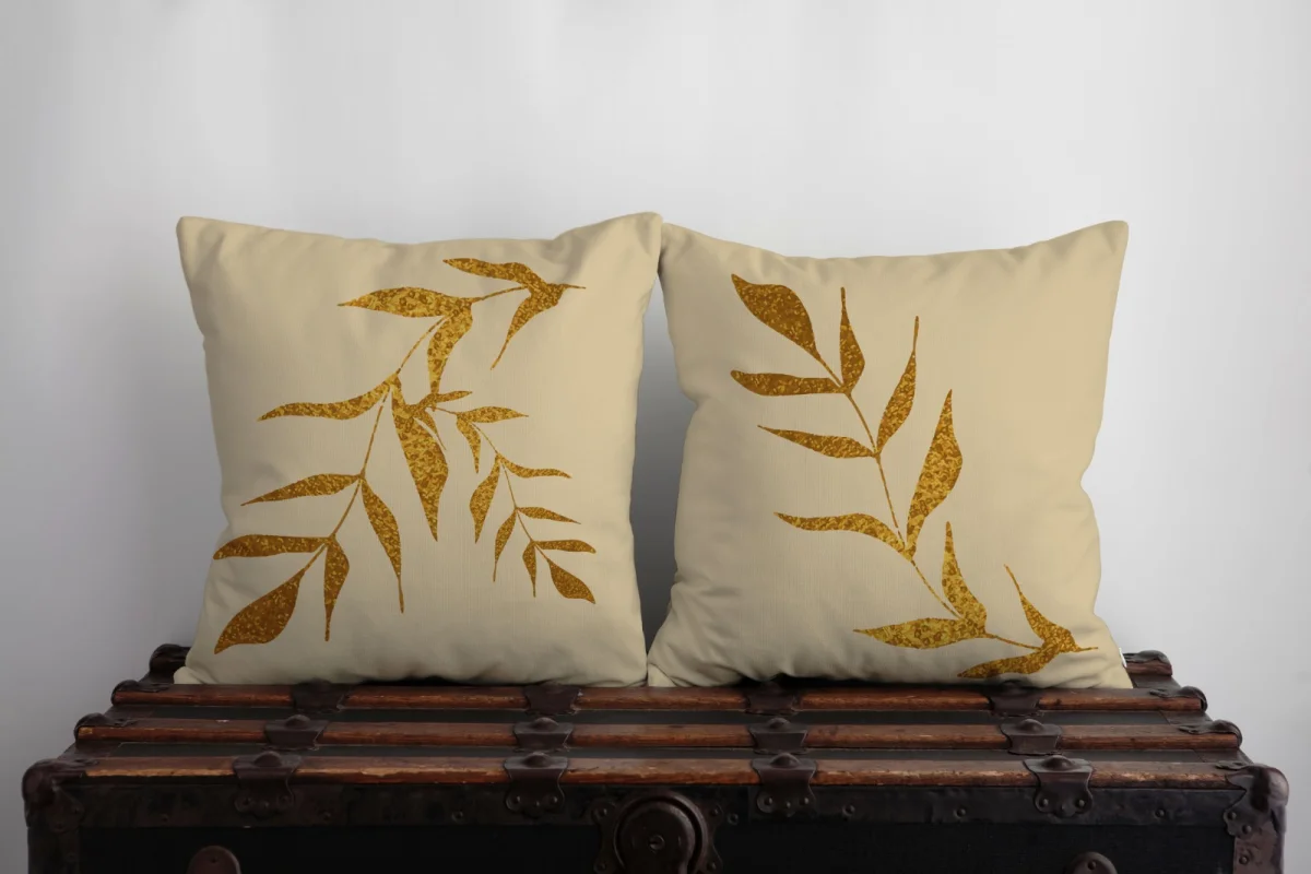 Peri Kız İkili Kırlent | Beyaz yıldızlar, noktalar Desenli