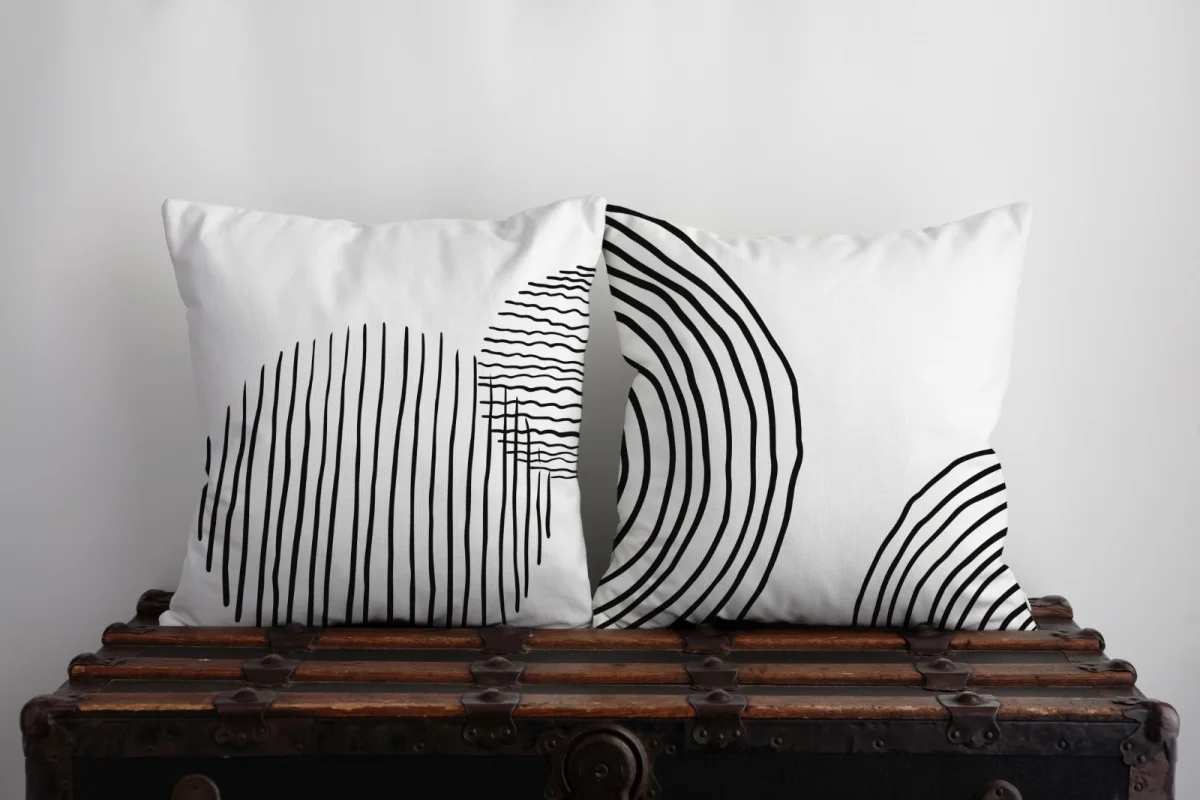 Prens İkili Kırlent | Mavi Taç, yıldızlar ve noktalar Desenli