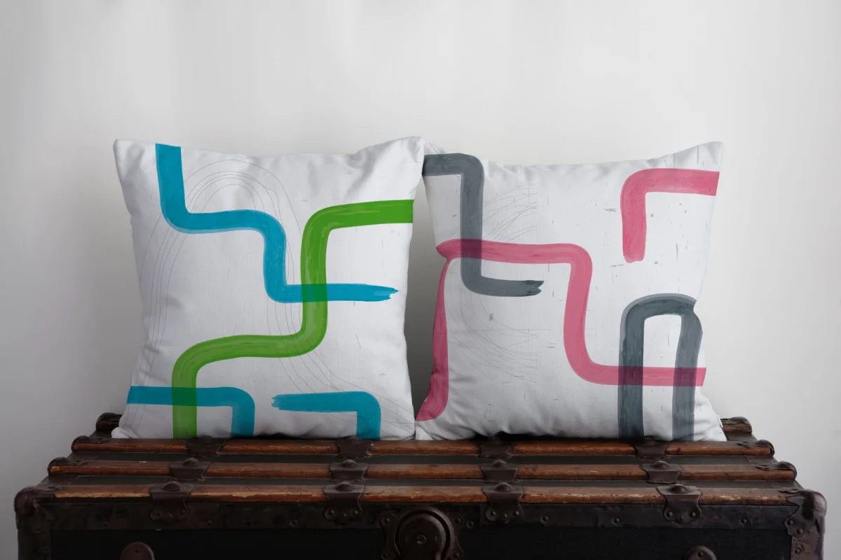 Prens İkili Kırlent | Mavi bulut, yıldız Desenli