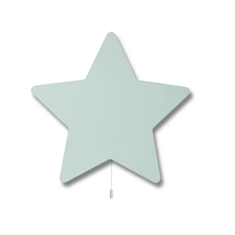 Yıldız Ahşap Avize | Nane Yeşili yıldız Desenli