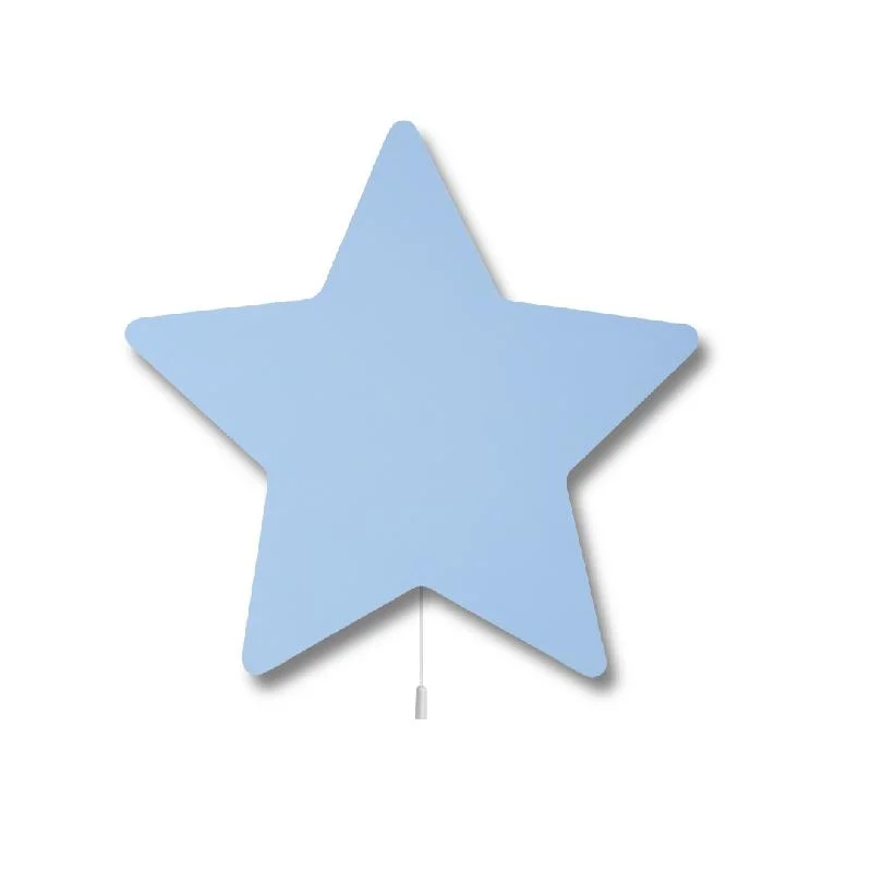 Yıldız Ahşap Avize | Mavi yıldız Desenli