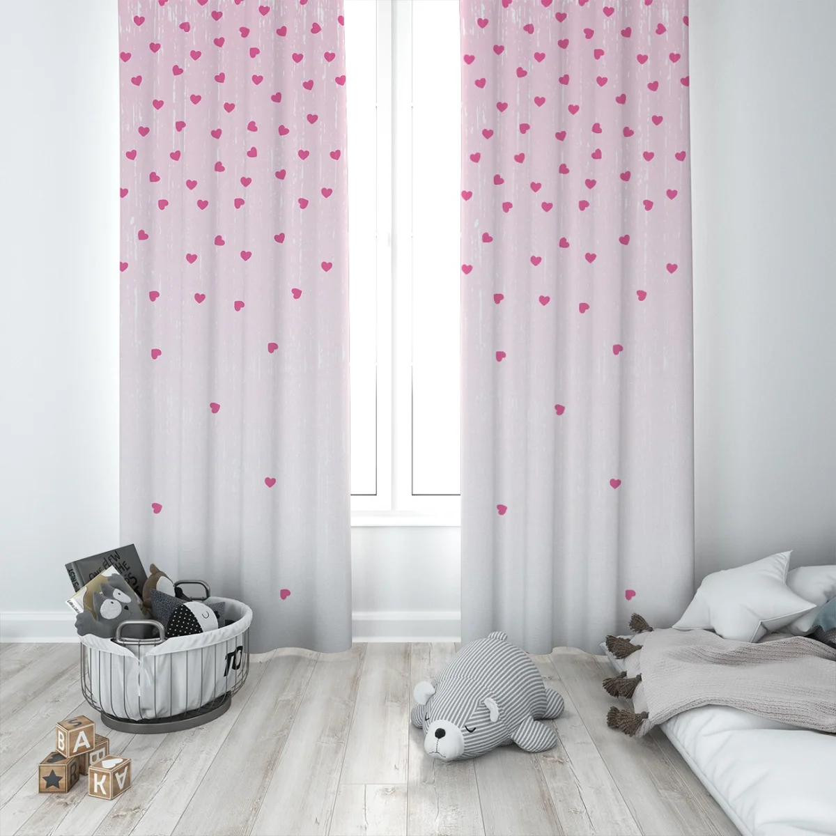 Kalpler Fon Perde | Pembe Geçişli zemin, hafif yıpranmış doku Desenli