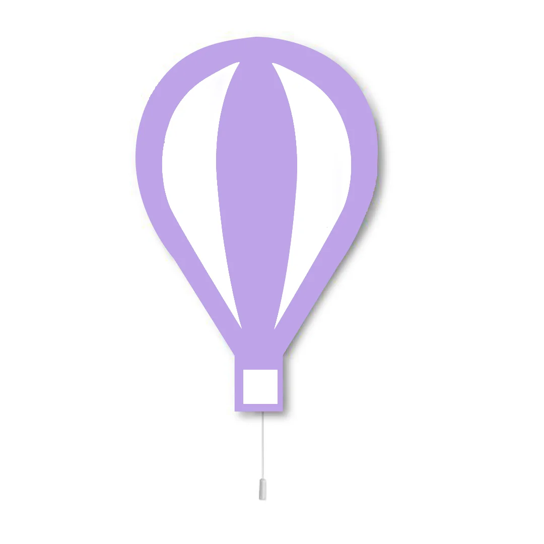 Sıcak Hava Balonu Ahşap Avize | Mor Yok Desenli
