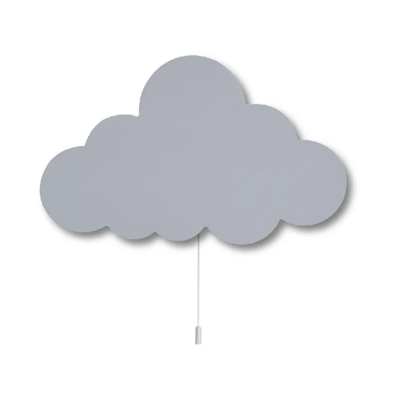 Bulut Ahşap Avize | Gri Bulut Desenli