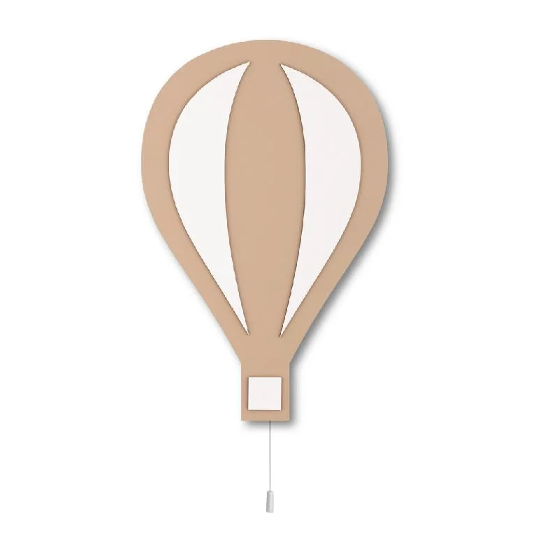 Sıcak Hava Balonu Ahşap Avize | Bej Yok Desenli