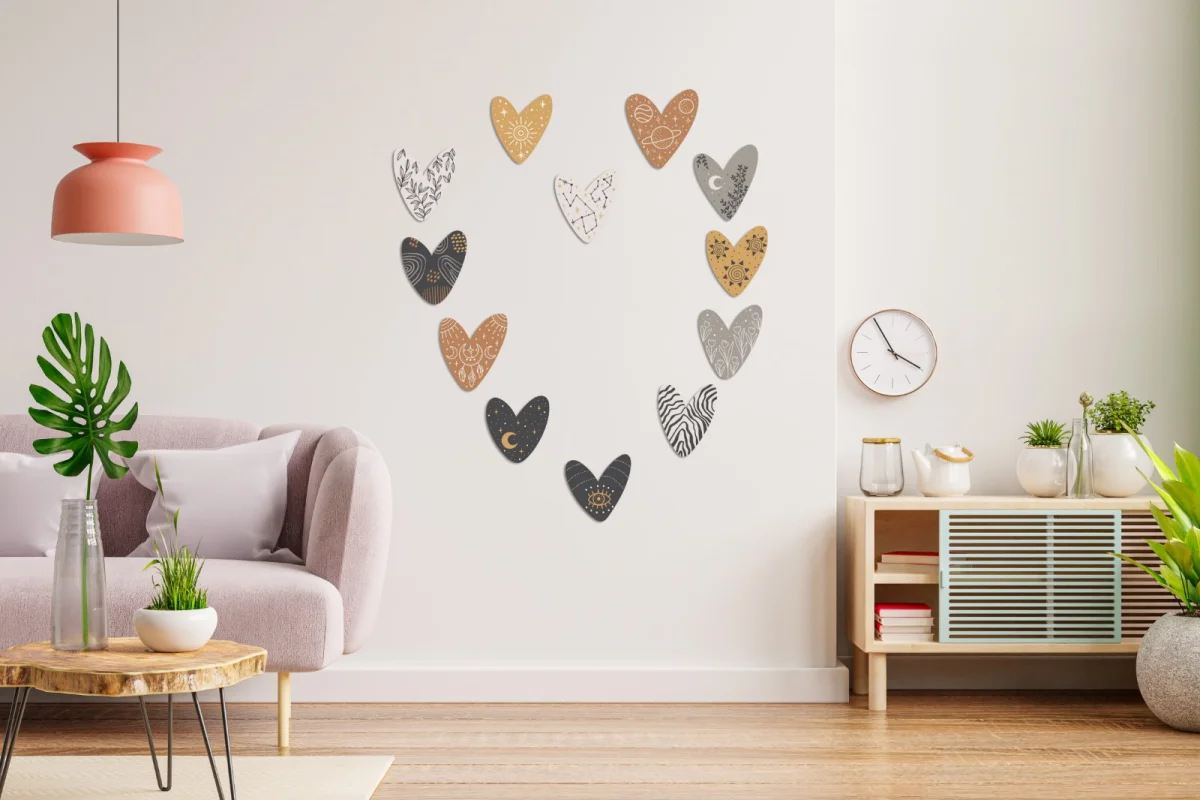 Uzay Ahşap Dekor Seti | Beyaz yıldız, ay Desenli