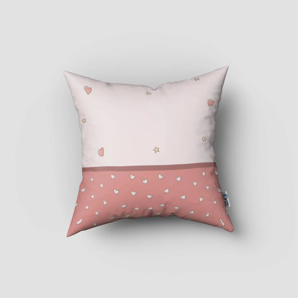 Ayıcık Kırlent Kılıfı | Pembe Ayıcık, bulut Desenli