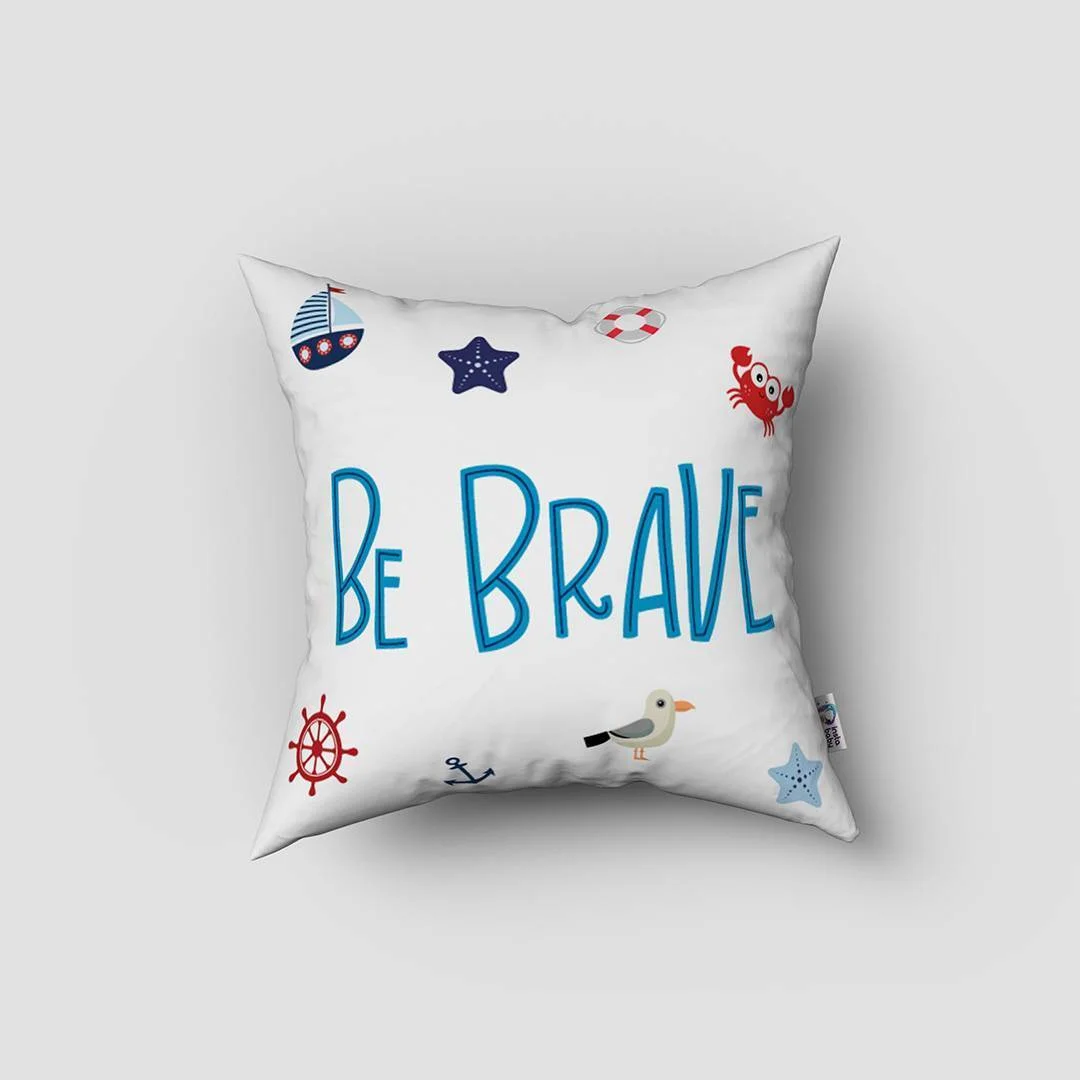 Korsan Temalı Rakun Kırlent Kılıfı | Beyaz gemici direksiyonu, çapa Desenli