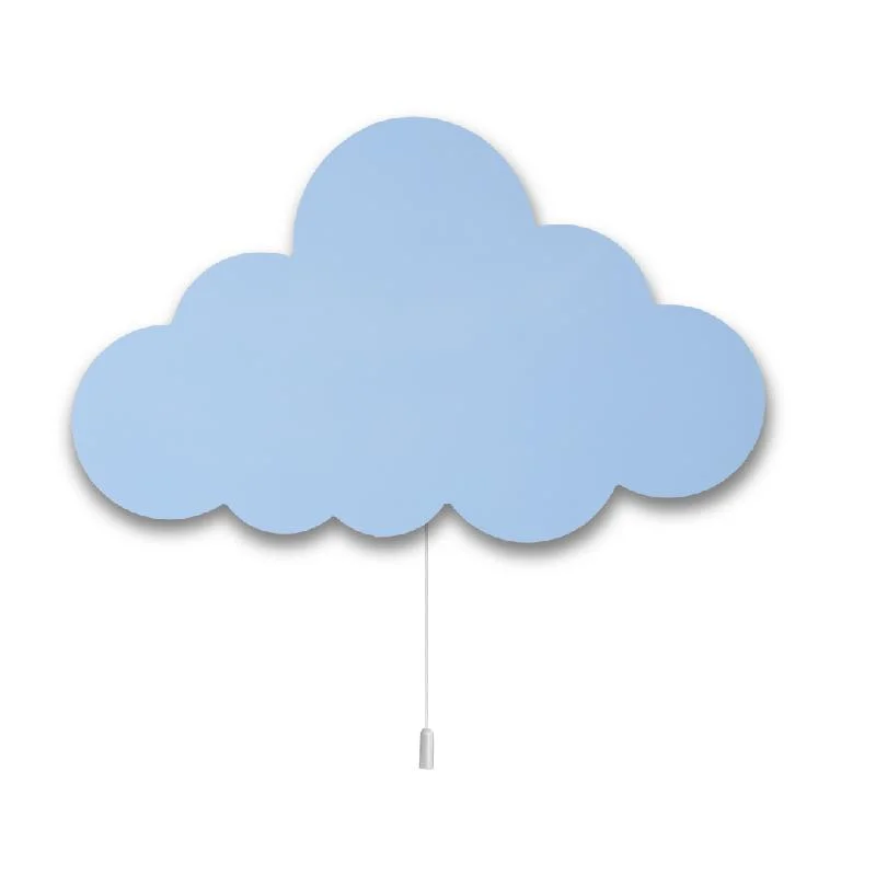 Bulut Ahşap Avize | Mavi Bulut Desenli