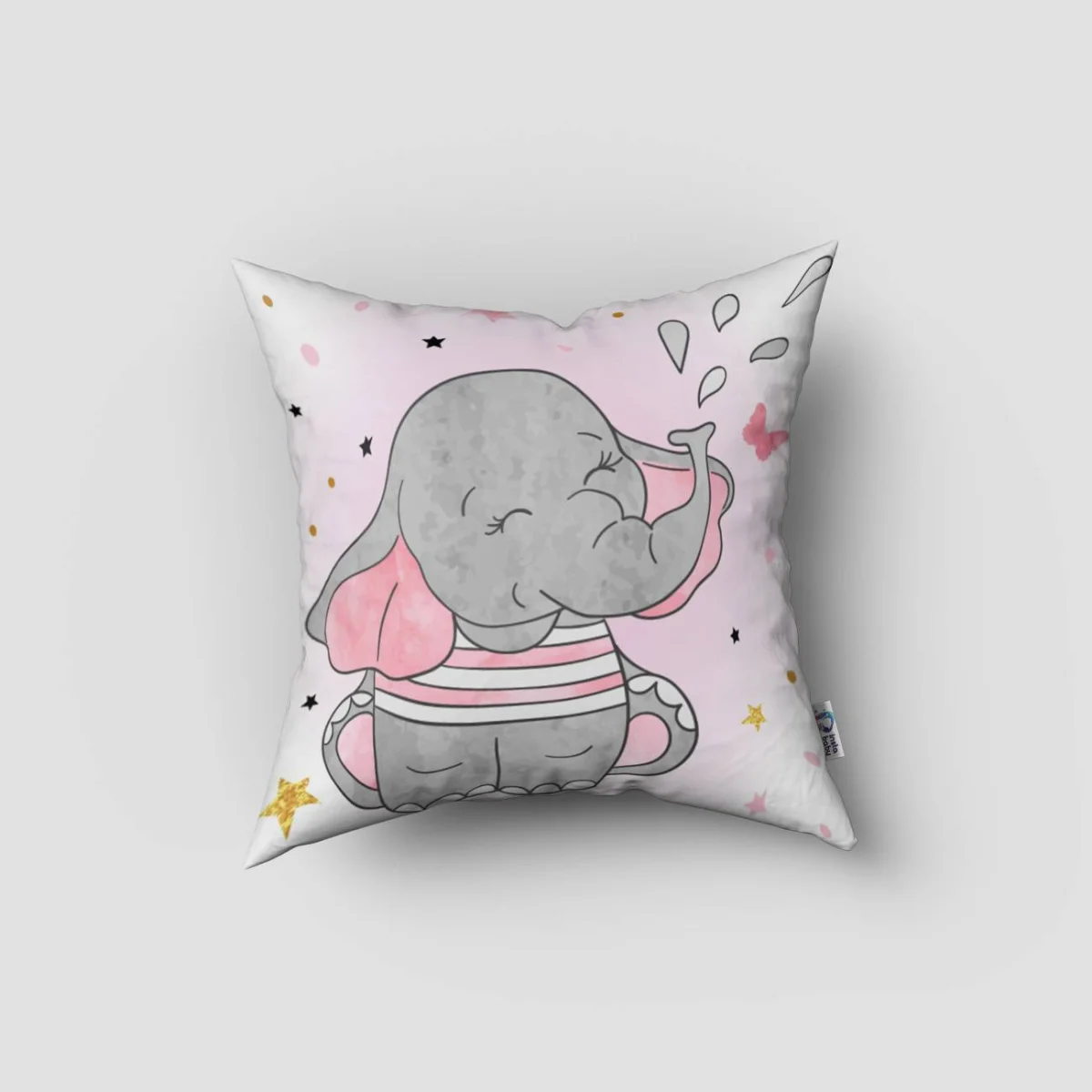 Filler Kırlent Kılıfı | Pembe Kalpler, yıldızlar Desenli